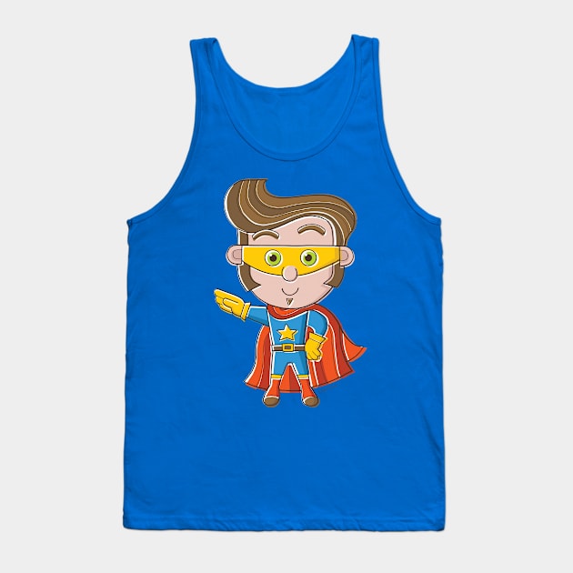 Superhero Cartoon Tank Top by vaughanduck